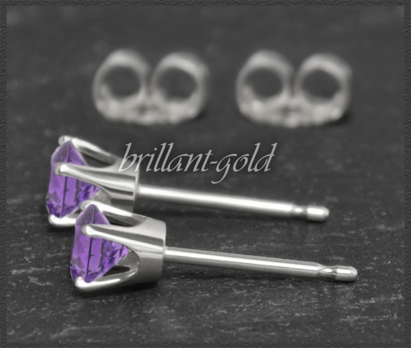 Ohrstecker 585 Gold Amethyst violett 4,5,6,7mm